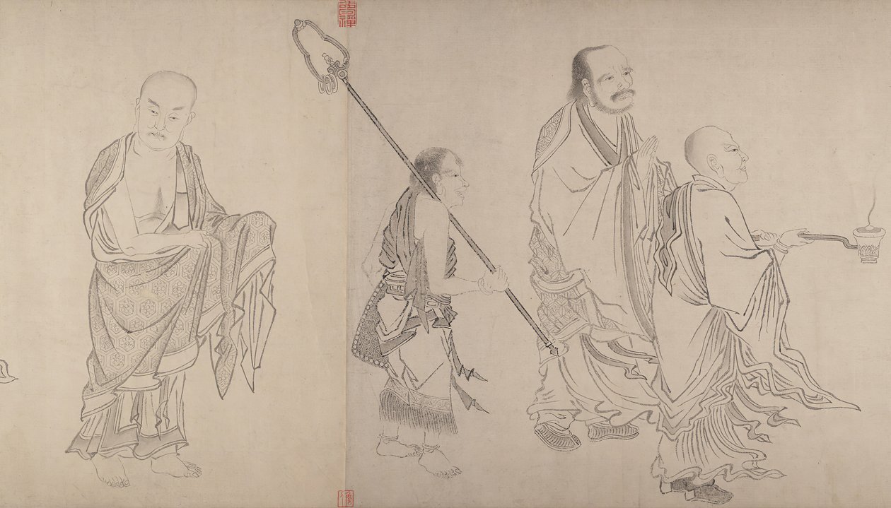 The Sixteen Luohans by Qiu Ying
