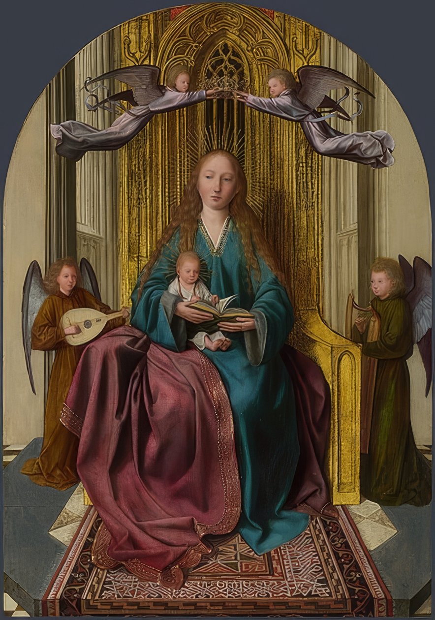 Enthroned Madonna with Child and Four Angels by Quinten Massys