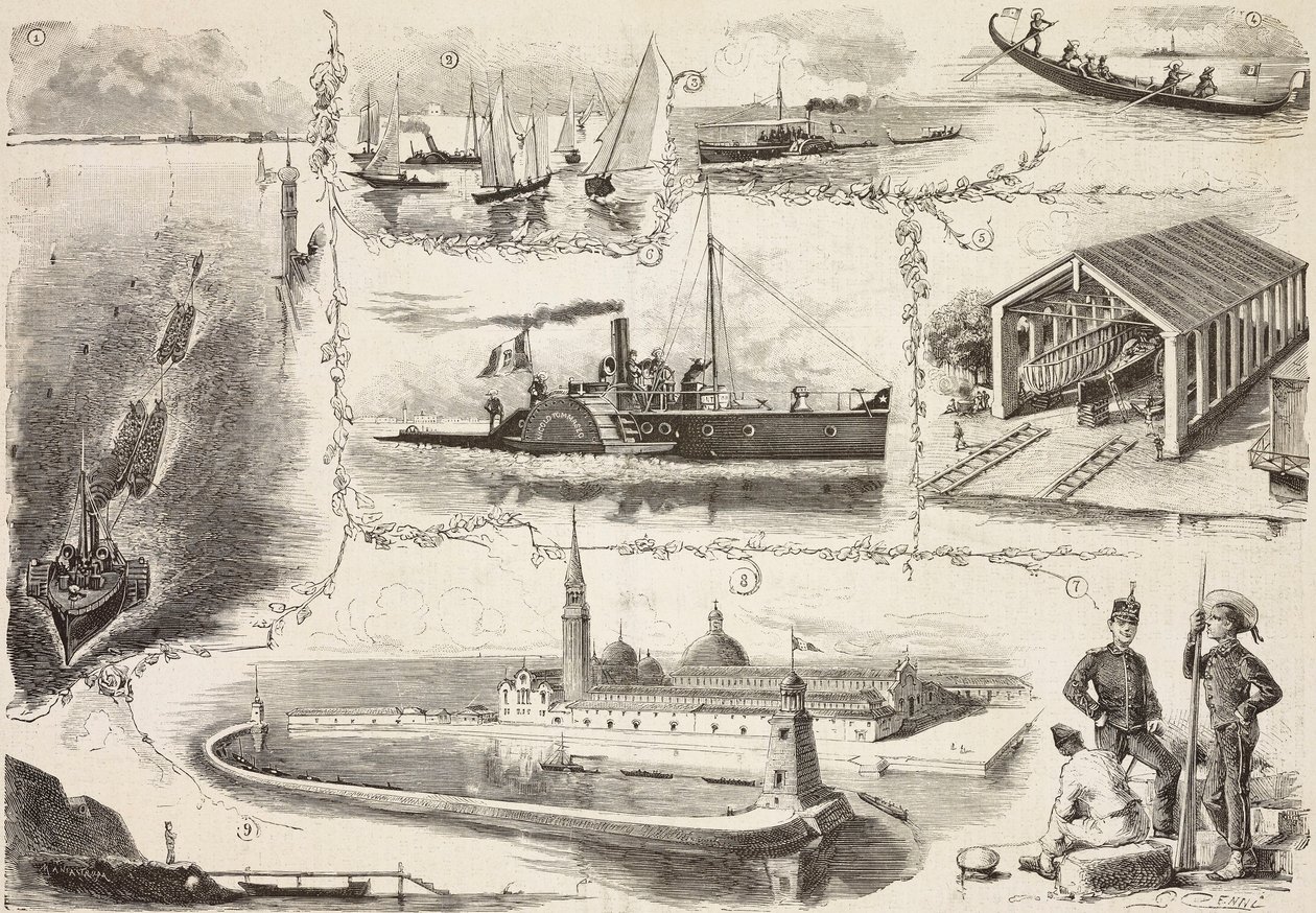Engraving from drawing by Quinto Cenni by Quinto Cenni