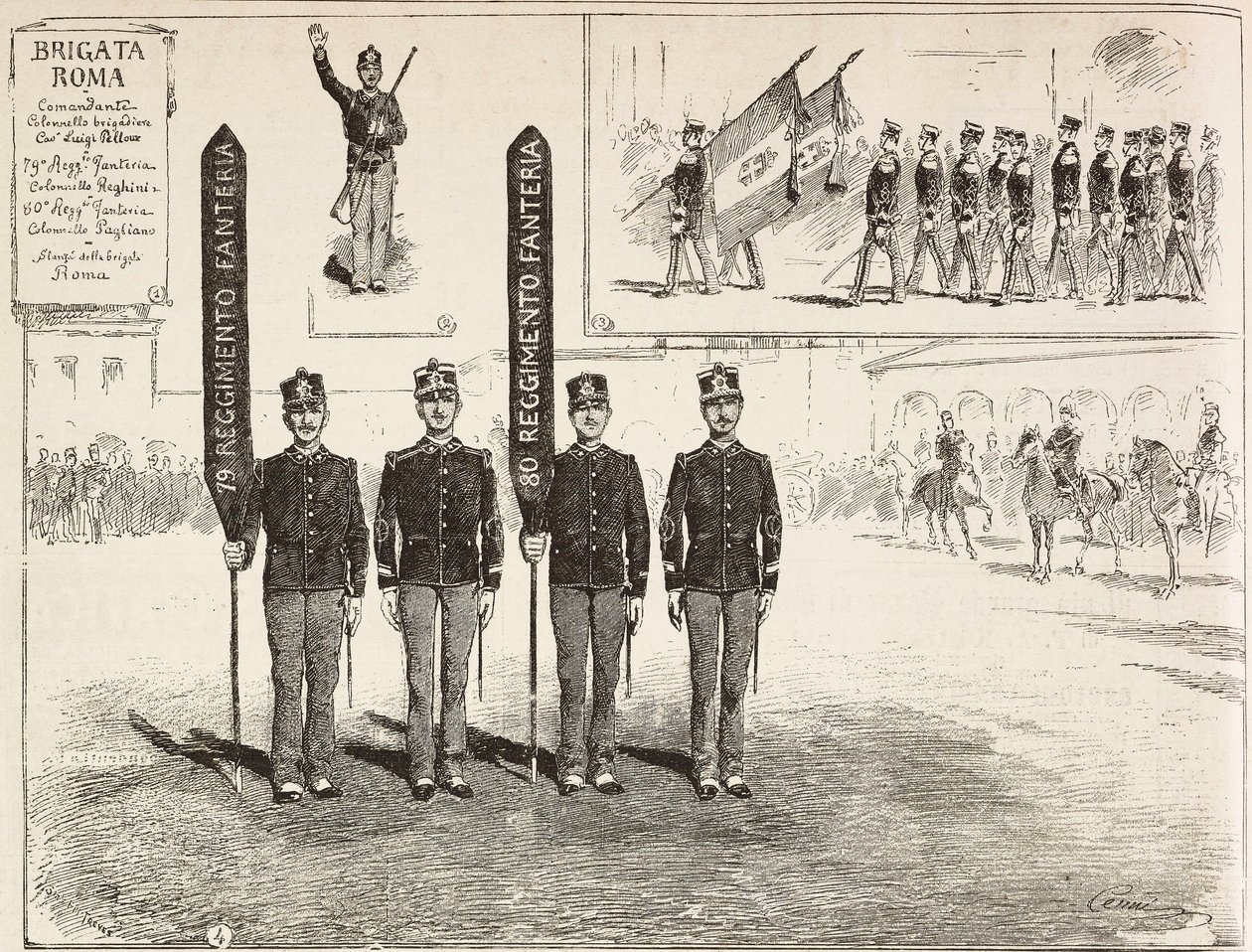 Inspection of the Brigade Roma from the Italian Army by Quinto Cenni