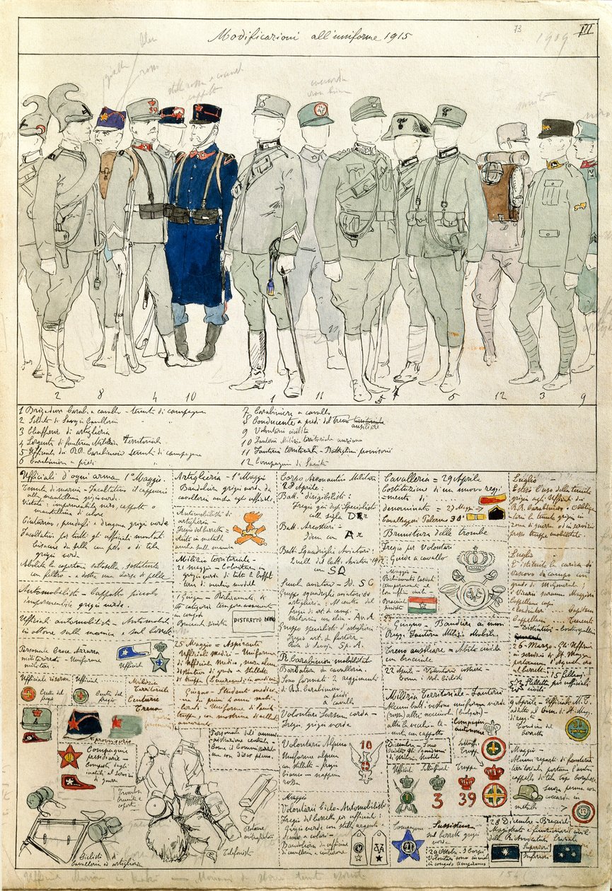 Uniform Variations of Kingdom of Italy, Color Plate by Quinto Cenni by Quinto Cenni