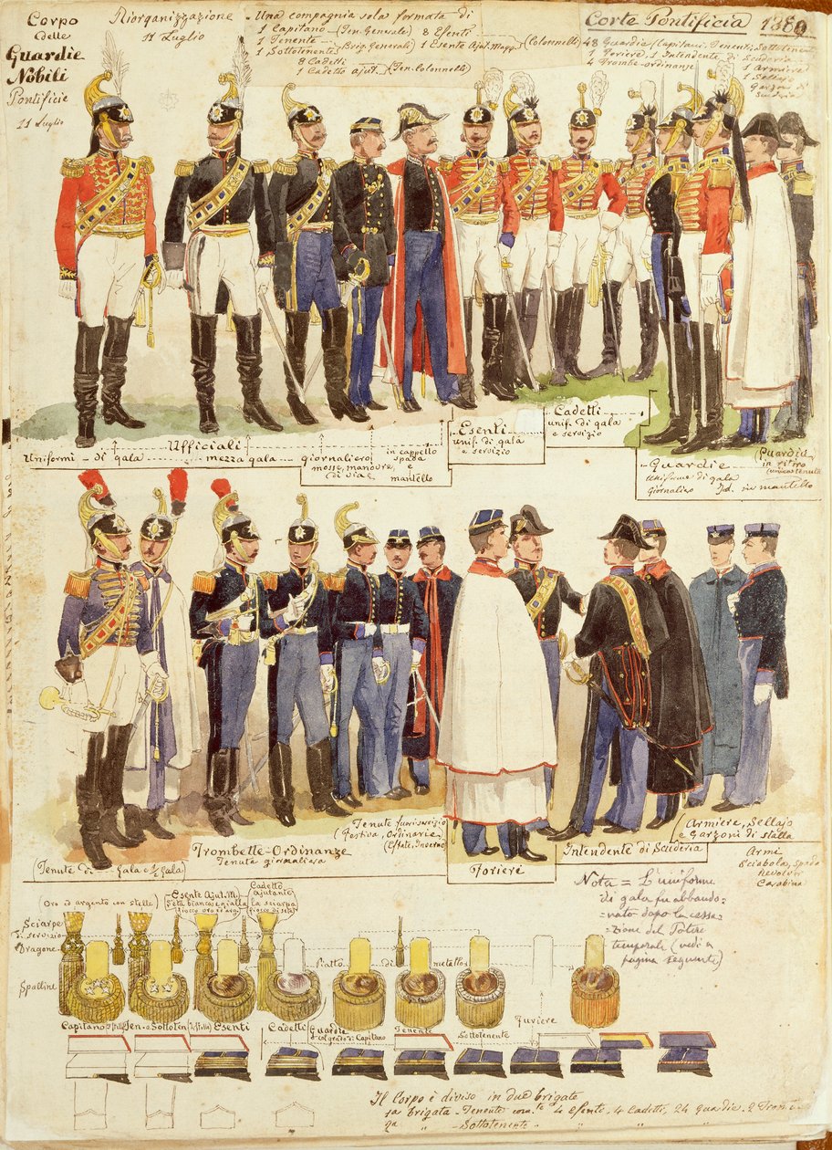 Uniforms of Papal Noble Guards by Quinto Cenni