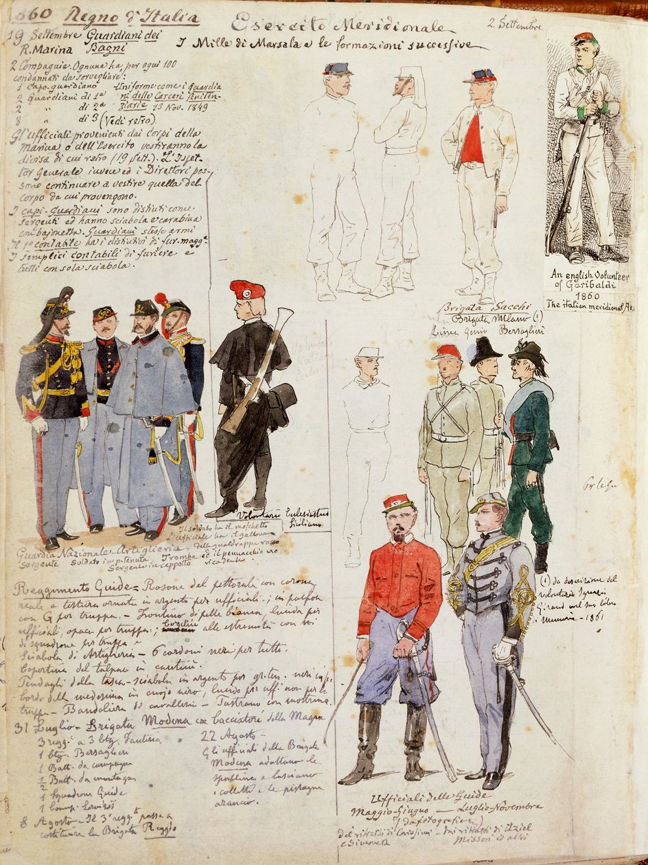Uniforms of Southern Italy army of provisional government by Quinto Cenni