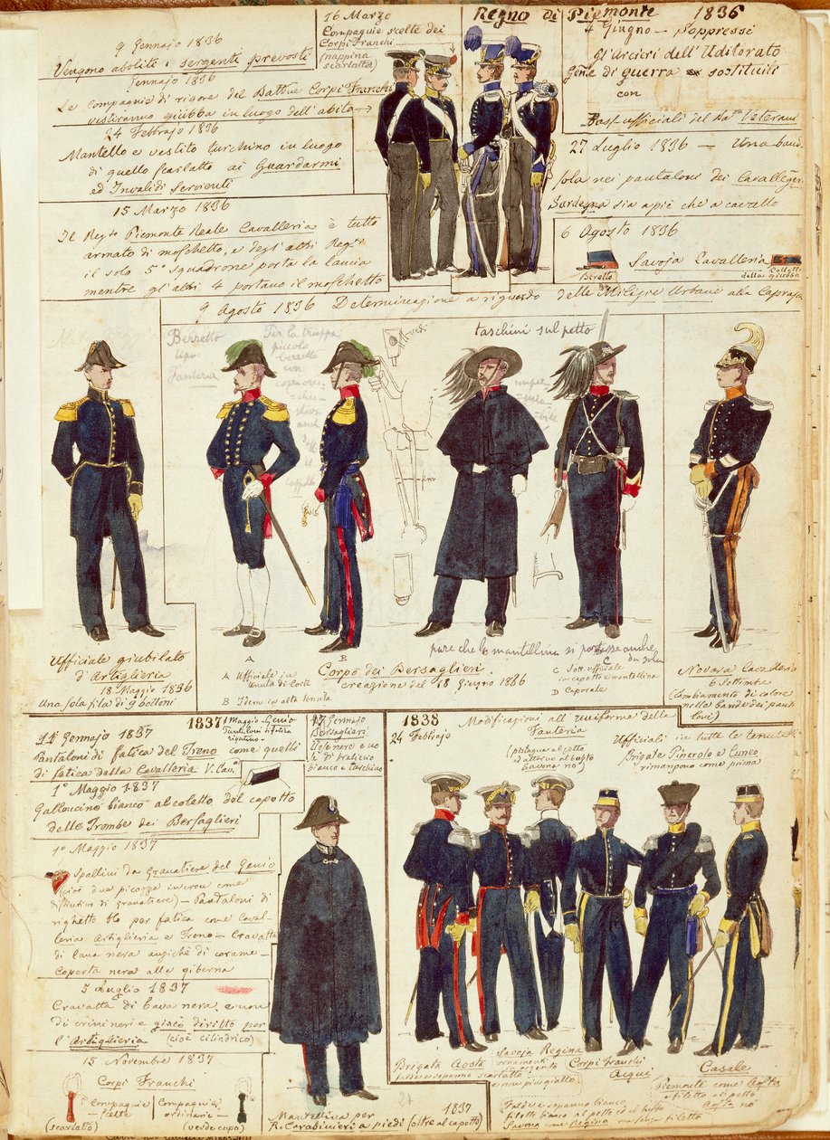 Uniforms of the Piedmontese army between 1836 and 1886 by Quinto Cenni