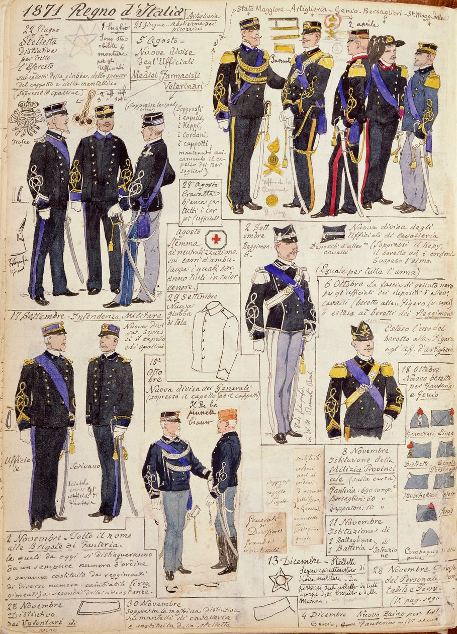 Various uniforms of Kingdom of Italy by Quinto Cenni