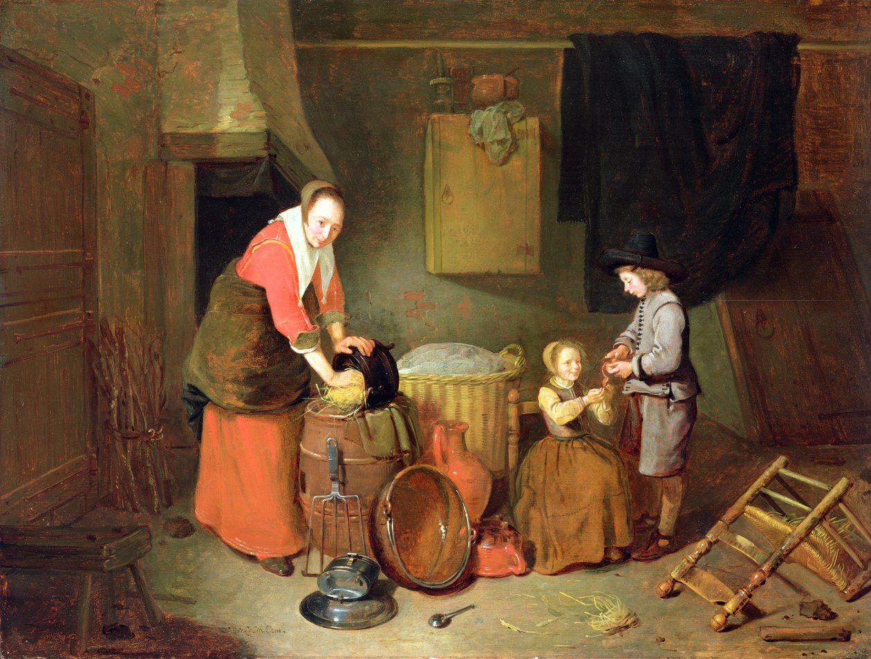 A Kitchen Interior, 17th century by Quiringh Gerritsz. van Brekelenkam