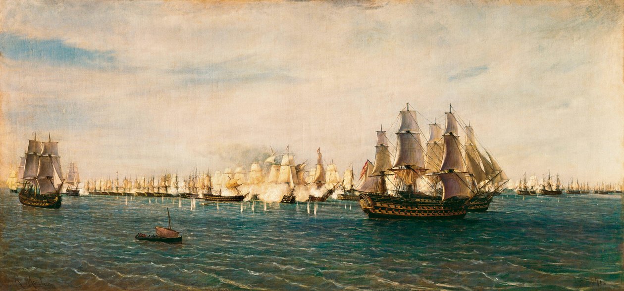 The battle of Trafalgar, 21 October 1805 by Rafael Monleon y Torres