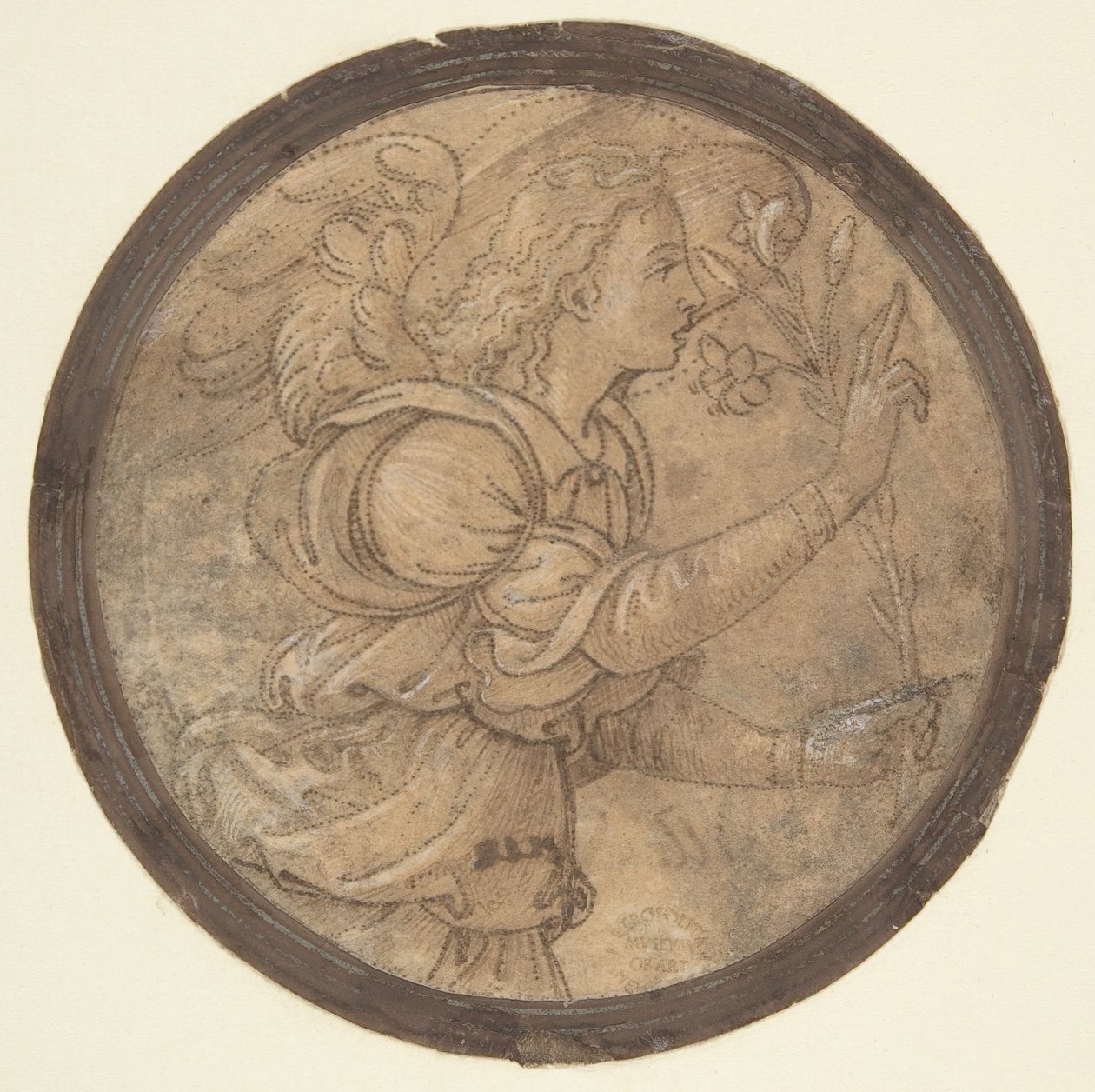 The Angel of the Annunciation (Cartoon for an Embroidery) by Raffaellino del Garbo
