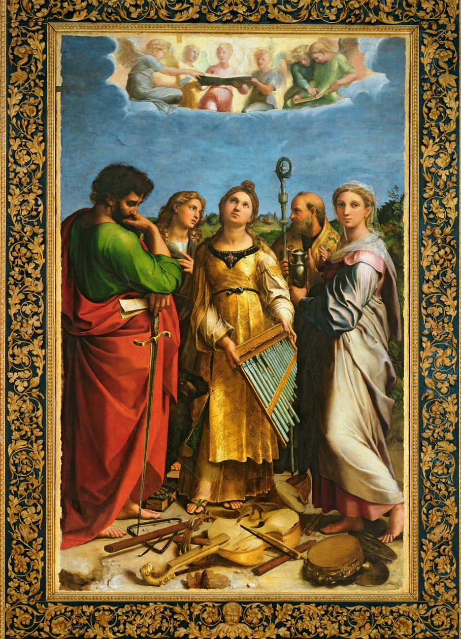 St. Cecilia Surrounded by St. Paul, St. John the Evangelist, St. Augustine and Mary Magdalene by Raffaello Sanzio Raphael