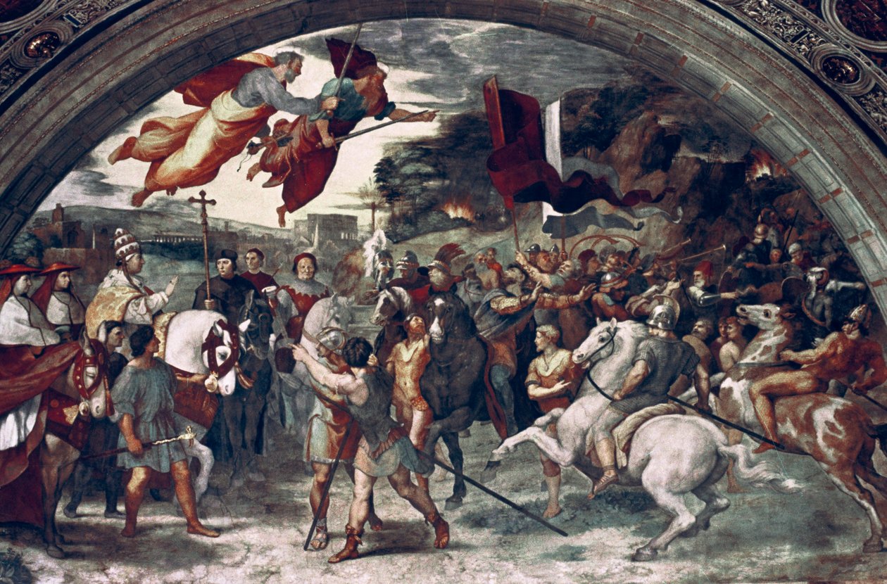 Pope Leo I, Repulsing Attila (detail) by Raffaello Sanzio Raphael