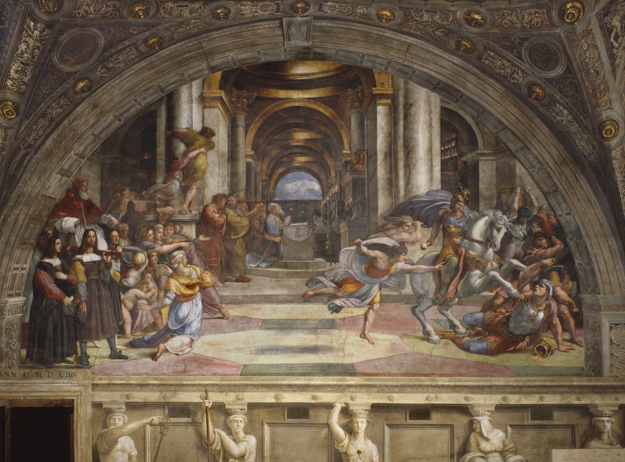 The Expulsion of Heliodorus from the Temple, Stanza di Eliodoro by Raffaello Sanzio Raphael
