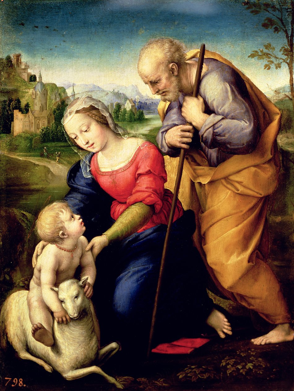 The Holy Family with a Lamb