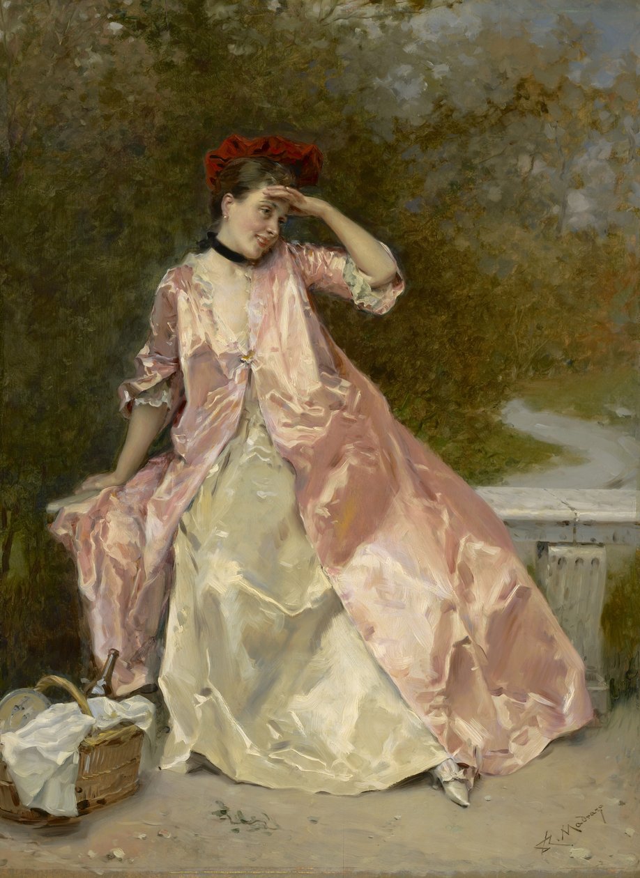 Woman with a Picnic Basket by Raimundo de Madrazo y Garreta