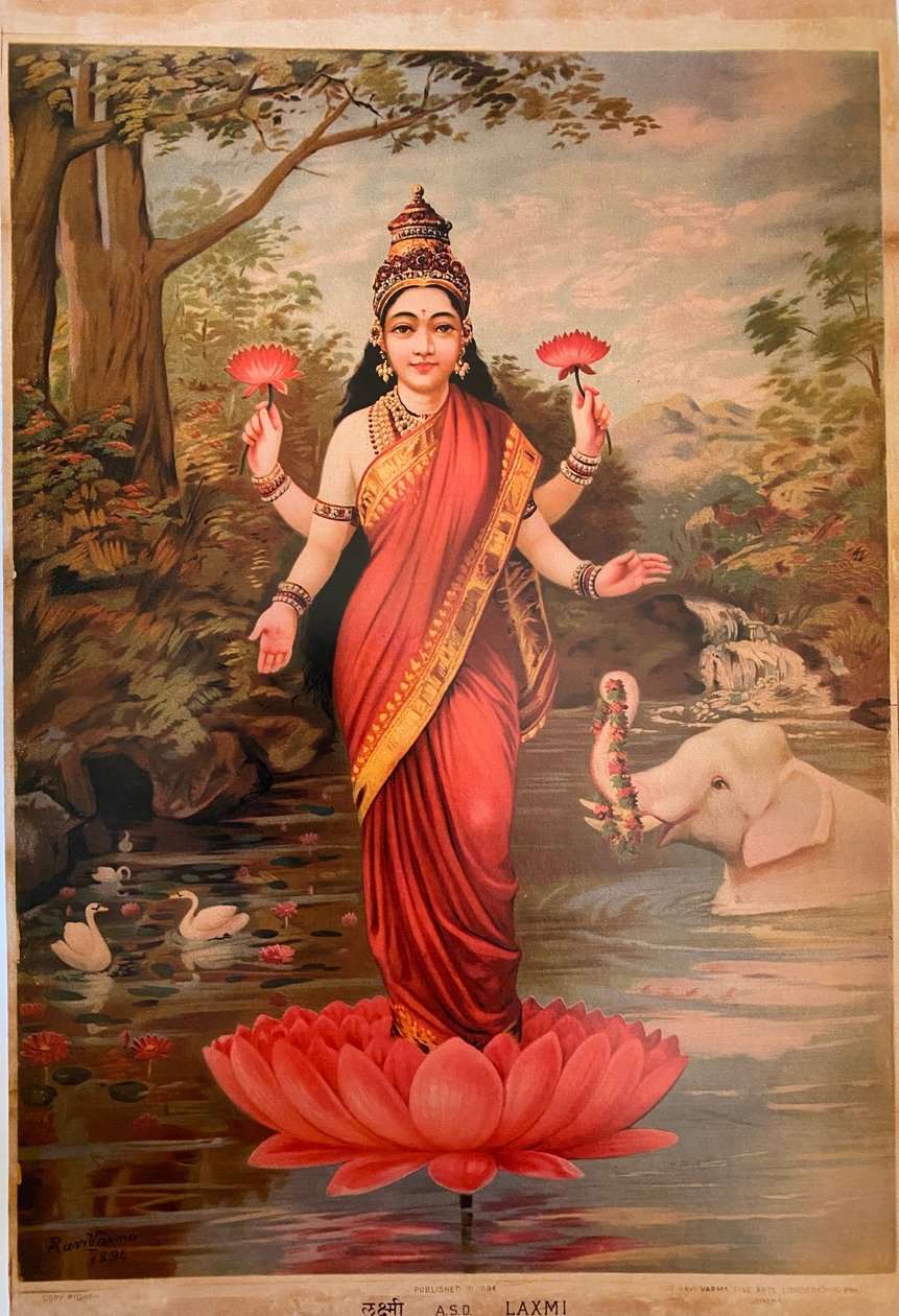 Lakshmi, 1894 by Raja Ravi Varma