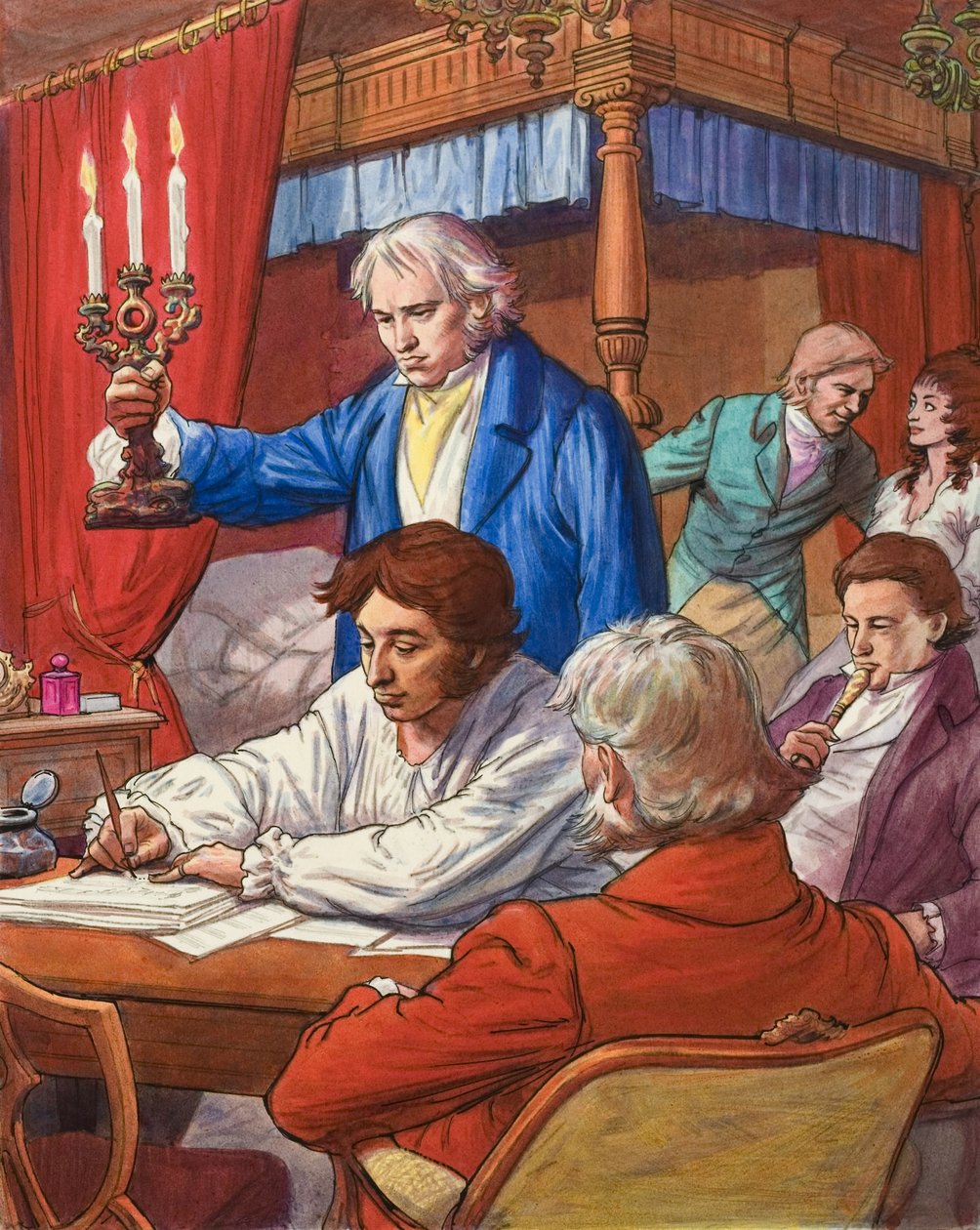 Gioacchino Rossini (1792-1868) composing 