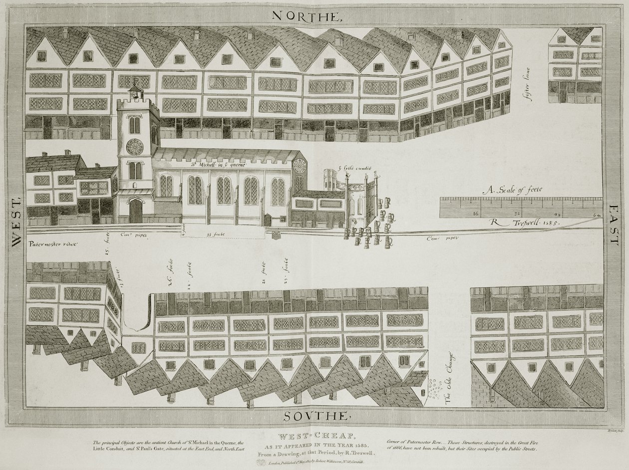 West Cheap as it Appeared in the Year 1585 (Engraved by Bartholemew Howlett) by Ralph Treswell