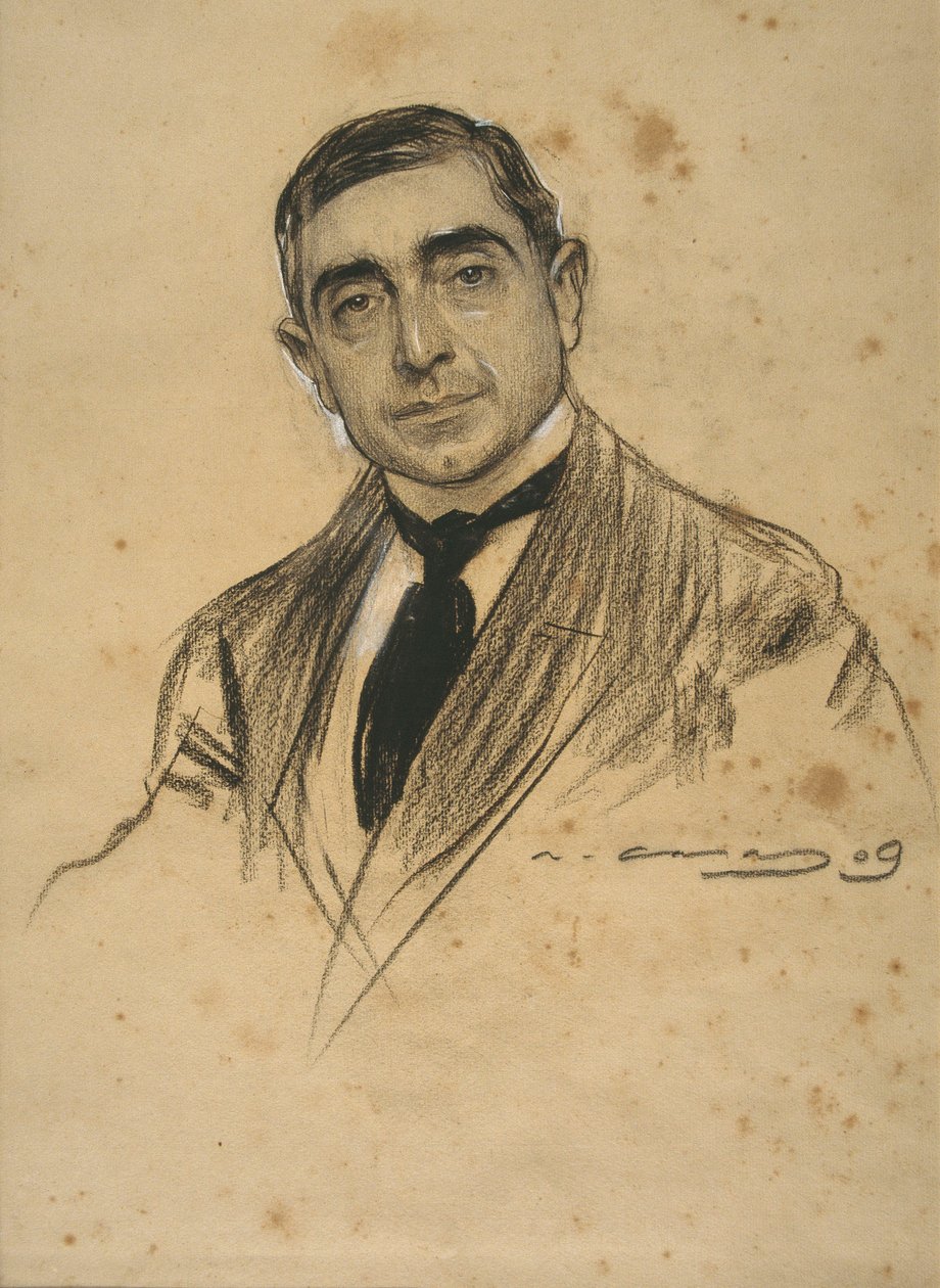 Portrait by Ramon Casas by Ramon Casas i Carbo