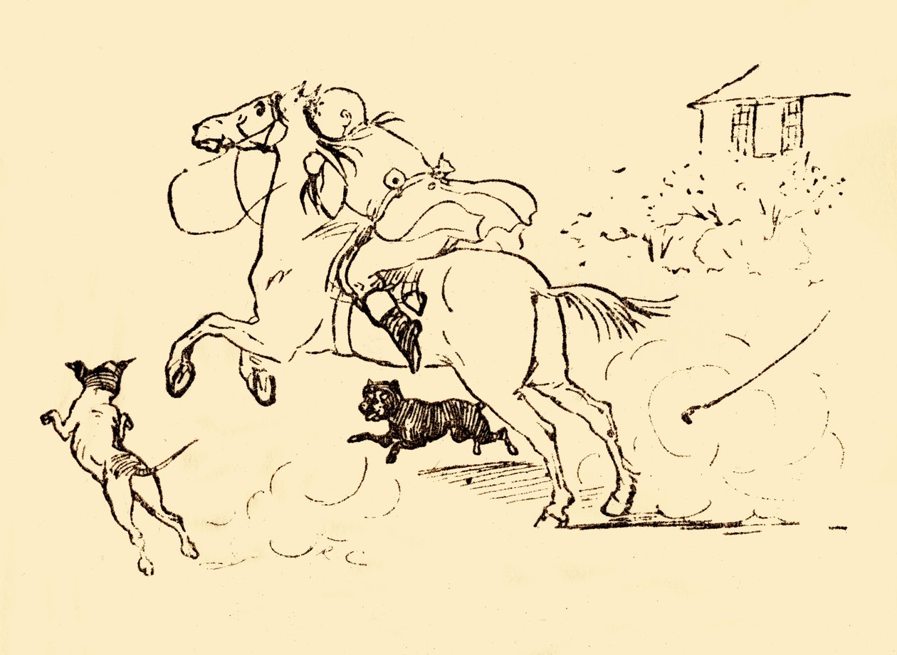John Gilpin is Chased by Dogs as His Horse Gallops Out of Control by Randolph Caldecott