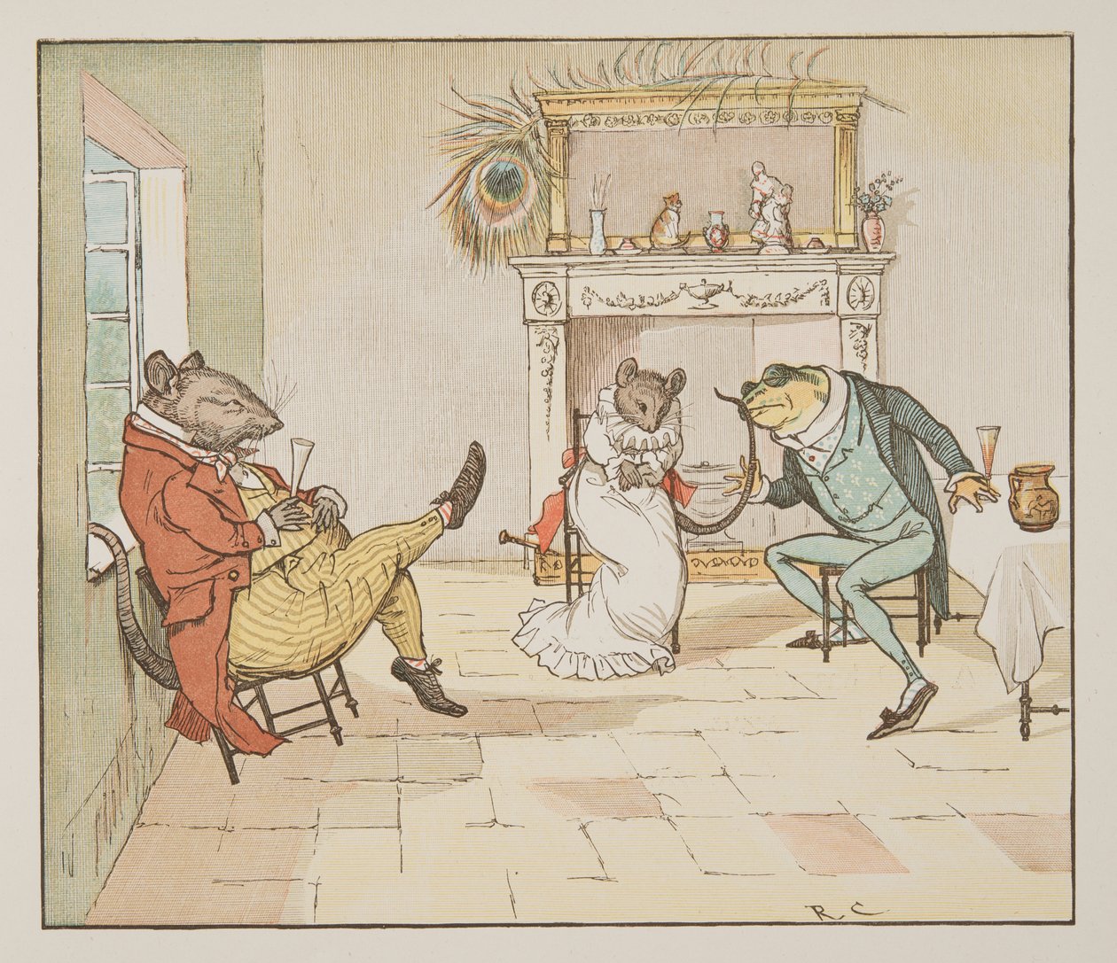 "Pray, Mr Frog, Will You Give Us a Song?", from The Hey Diddle Diddle Picture Book, pub.1882 by Randolph Caldecott