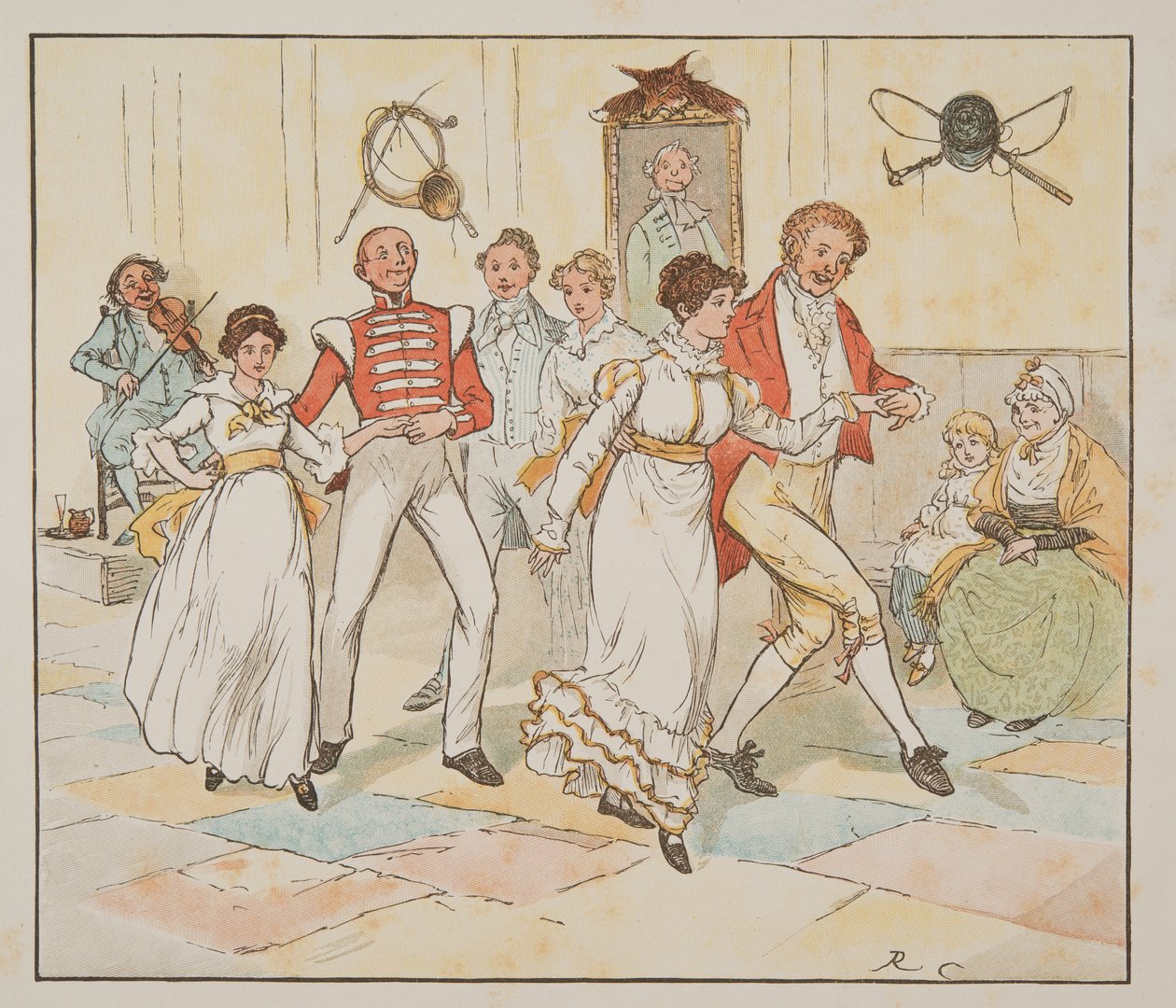 The Soldier and his Bride, from The Hey Diddle Diddle Picture Book by Randolph Caldecott
