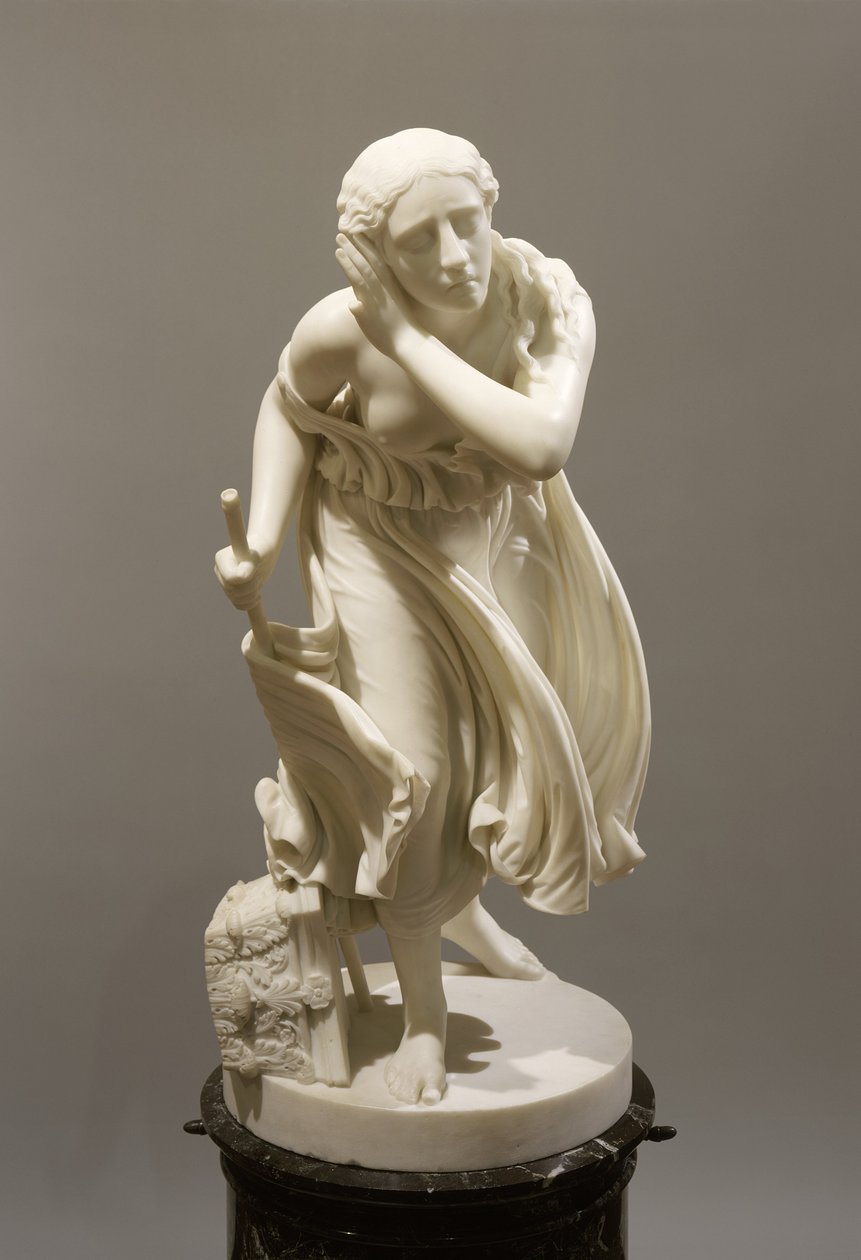 Nydia, The Blind Flower Girl of Pompeii, c.1888 (marble) by Randolph Rogers