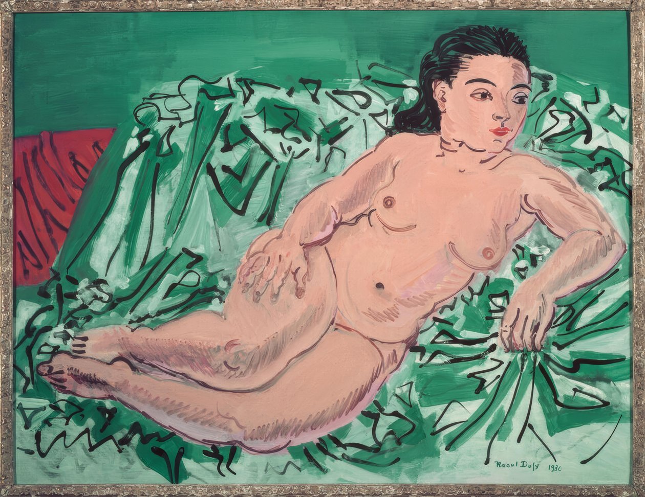 Nude on Blue Sofa by Raoul Dufy