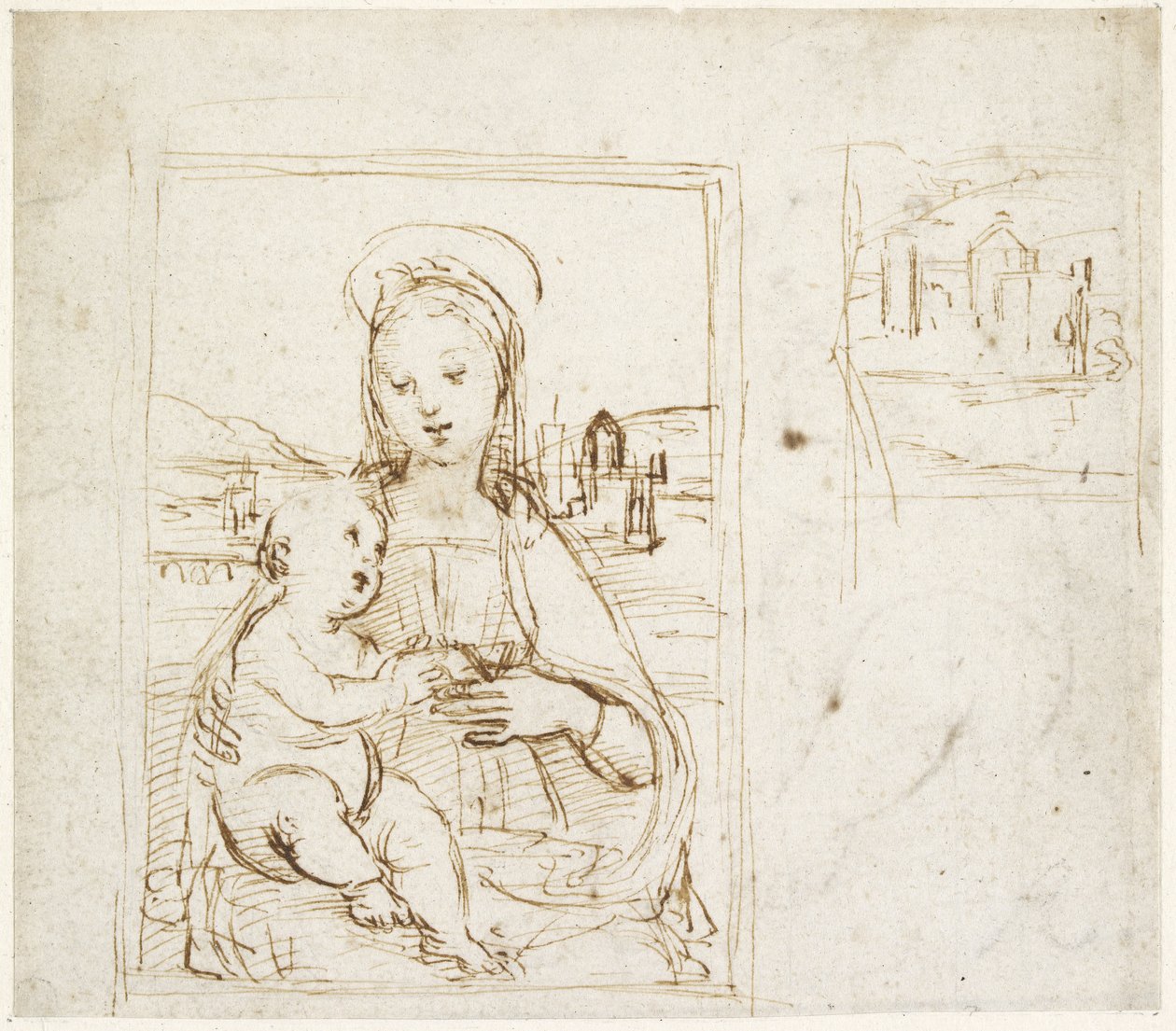 Study for the Virgin and Child with a Book by Raffaello Sanzio Raphael