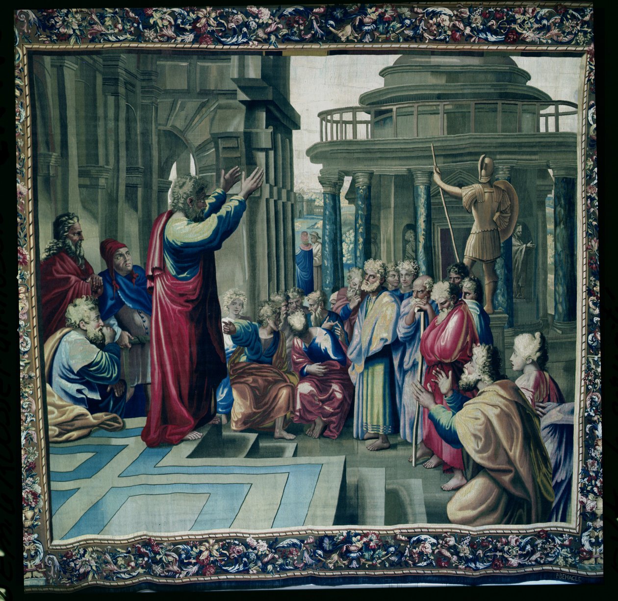 St. Paul Preaching at the Areopagus, from a Series Depicting the Acts of the Apostles, Woven at the Beauvais Workshop under the Direction of Philippe Behagle by Raffaello Sanzio Raphael