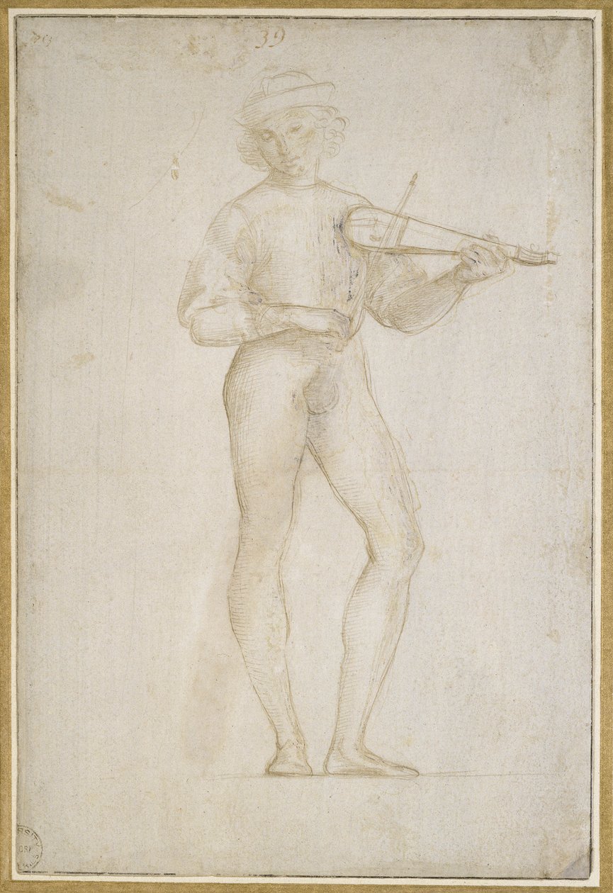 Study of a Young Man Making Music by Raffaello Sanzio Raphael