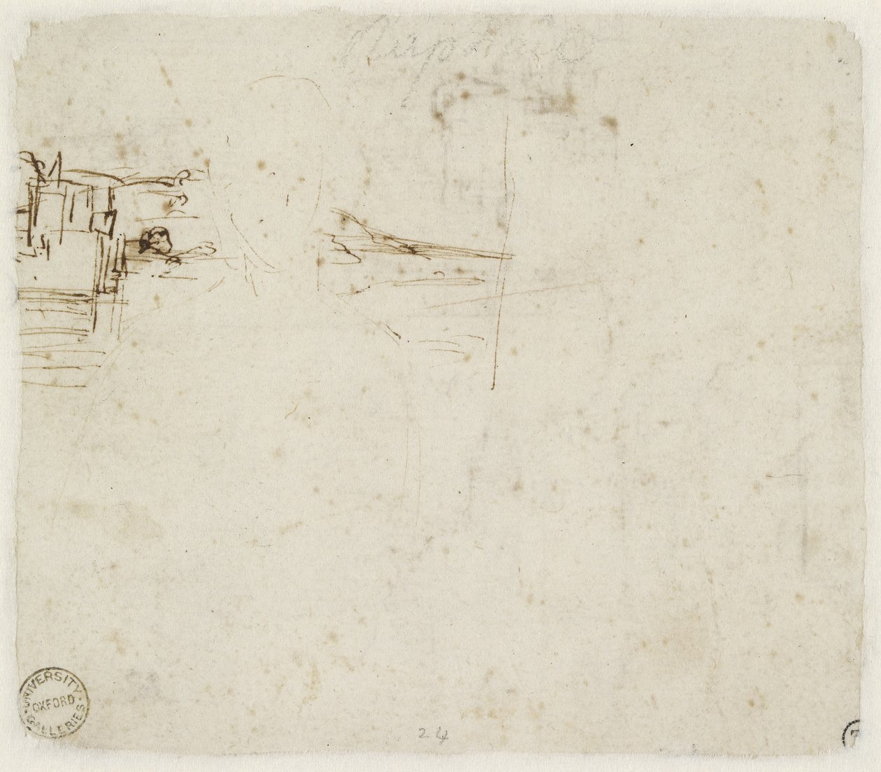 Verso: Landscape Sketch with a brief Study of the Virgin Mary