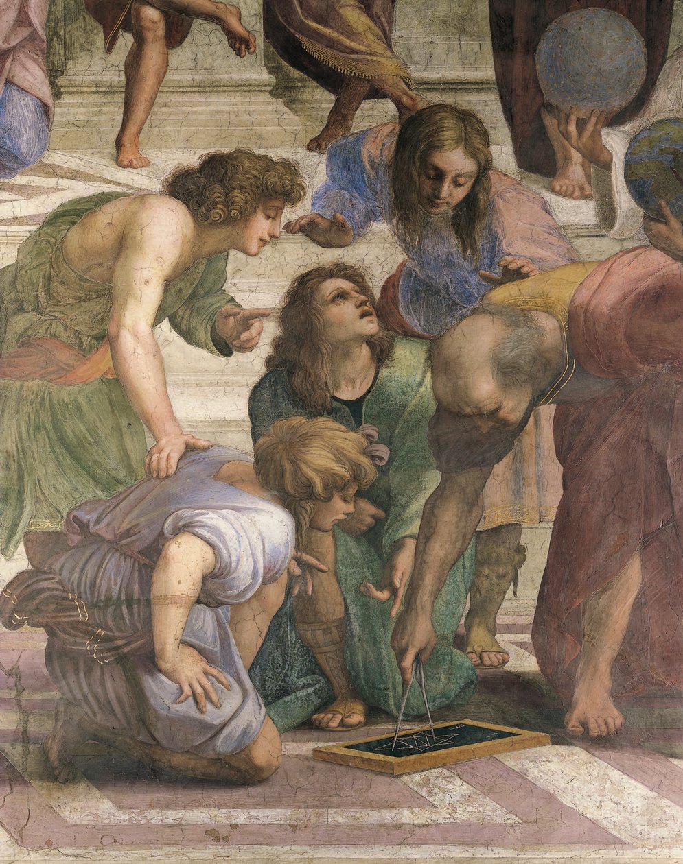 Euclid Drawing the Figure of Hexagram with Compass (detail of The School of Athens) by Raphael (1483 1520)