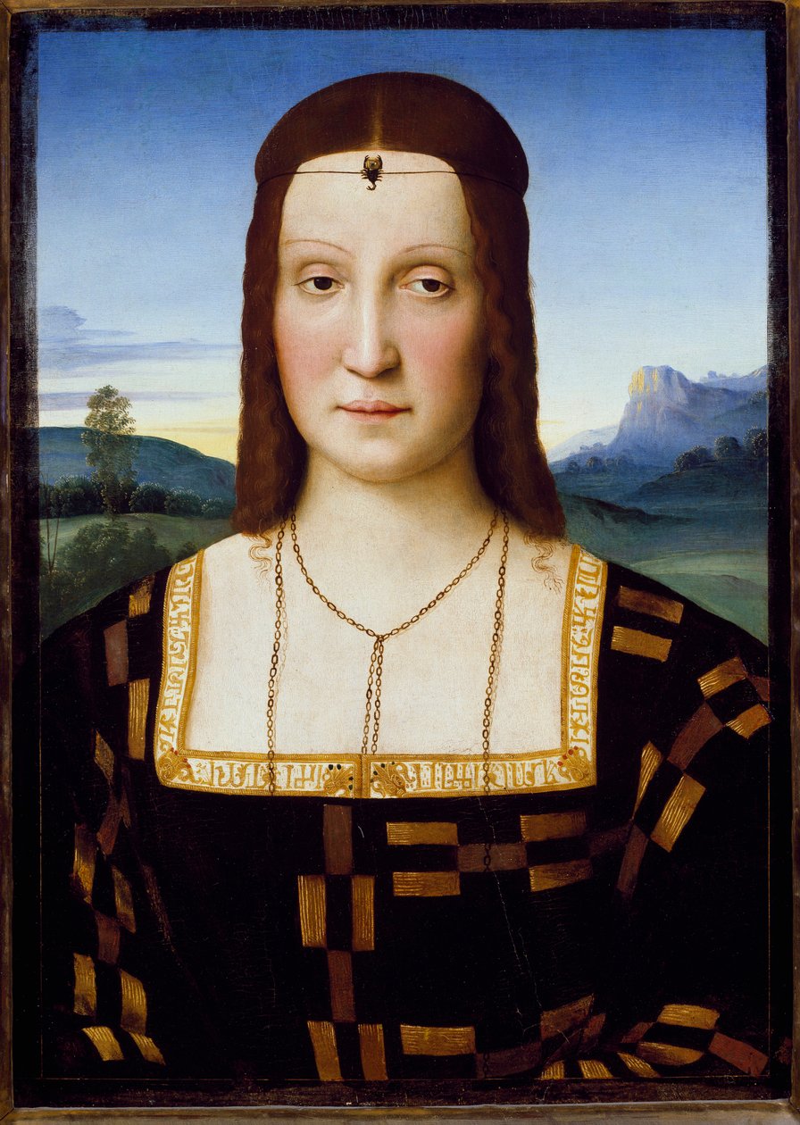 Portrait of Elisabetta Gonzaga, c.1504-1505 by Raphael
