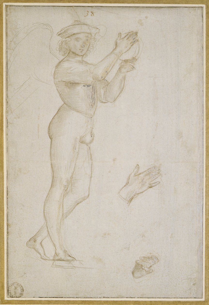 Study of a Young Man Making Music by Raphael