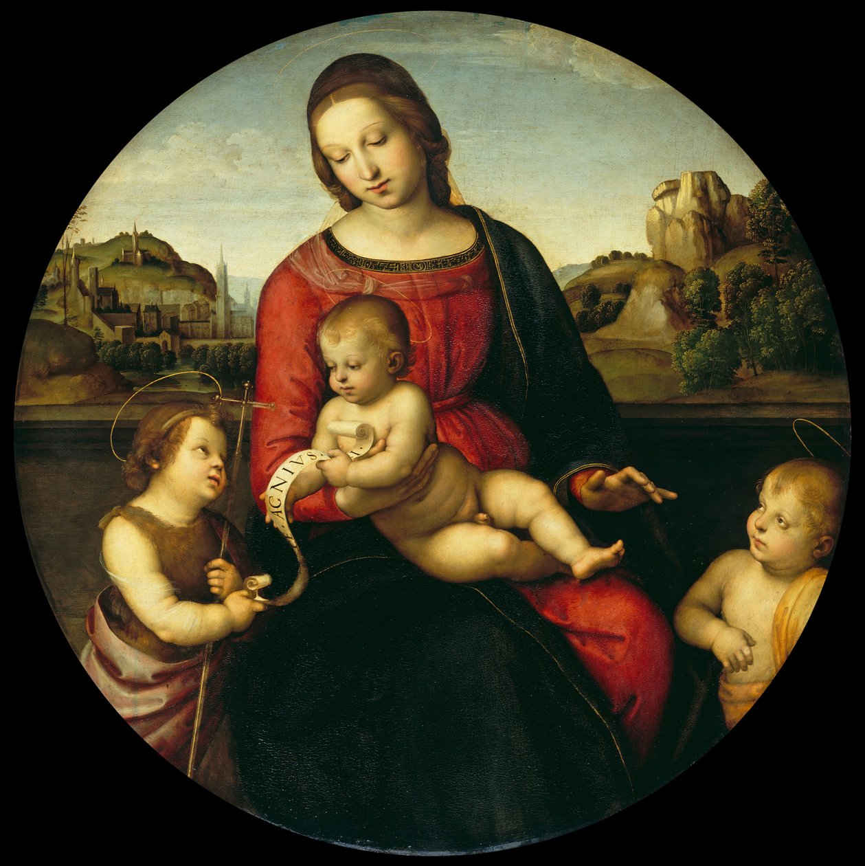 Mary with the Child, John the Baptist and a Holy Boy (Madonna Terranuova) by Raphael