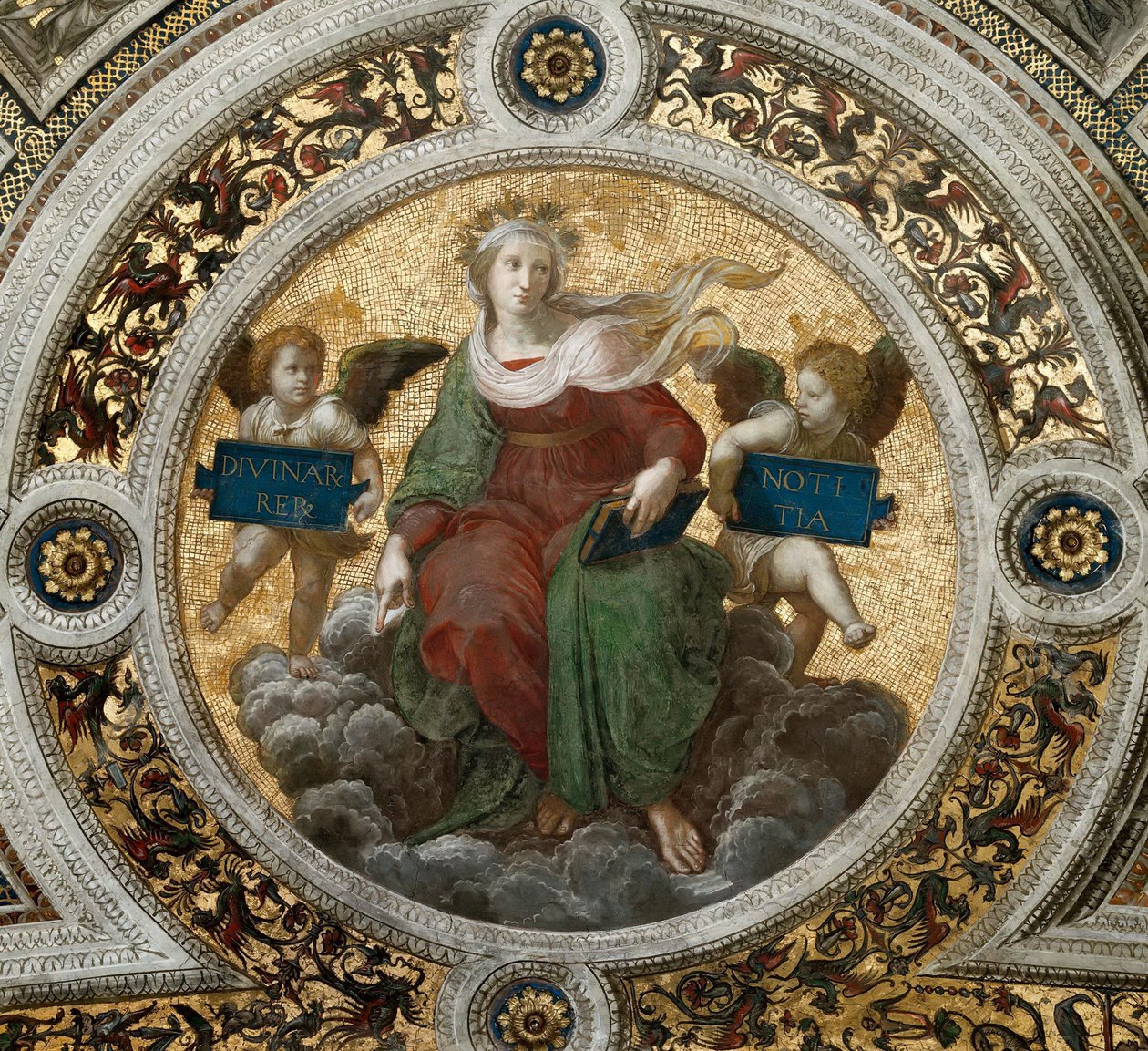 Theology. Ceiling Fresco in Stanza della Segnatura by Raphael