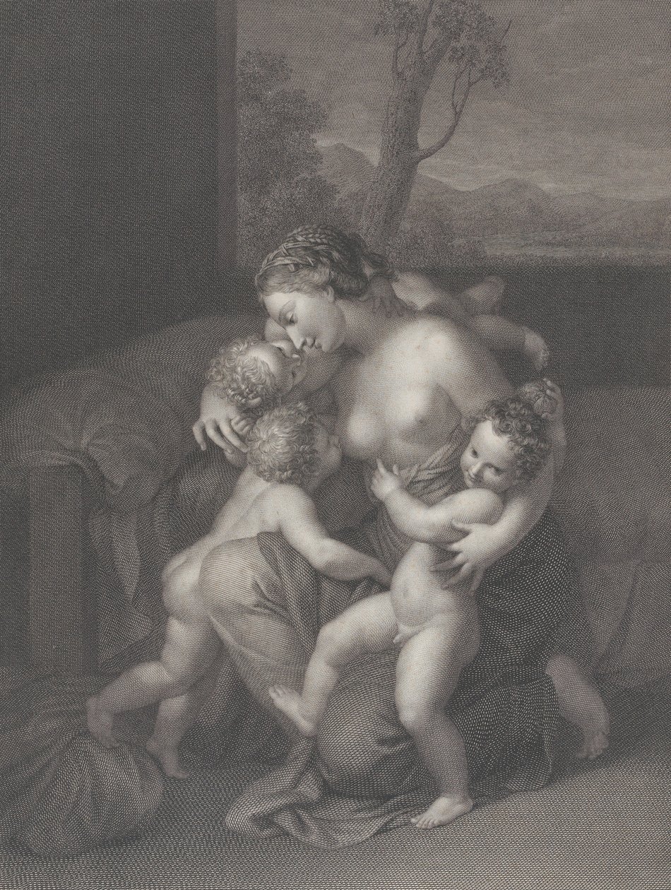 Charity with Three Small Children by Raphael Morghen