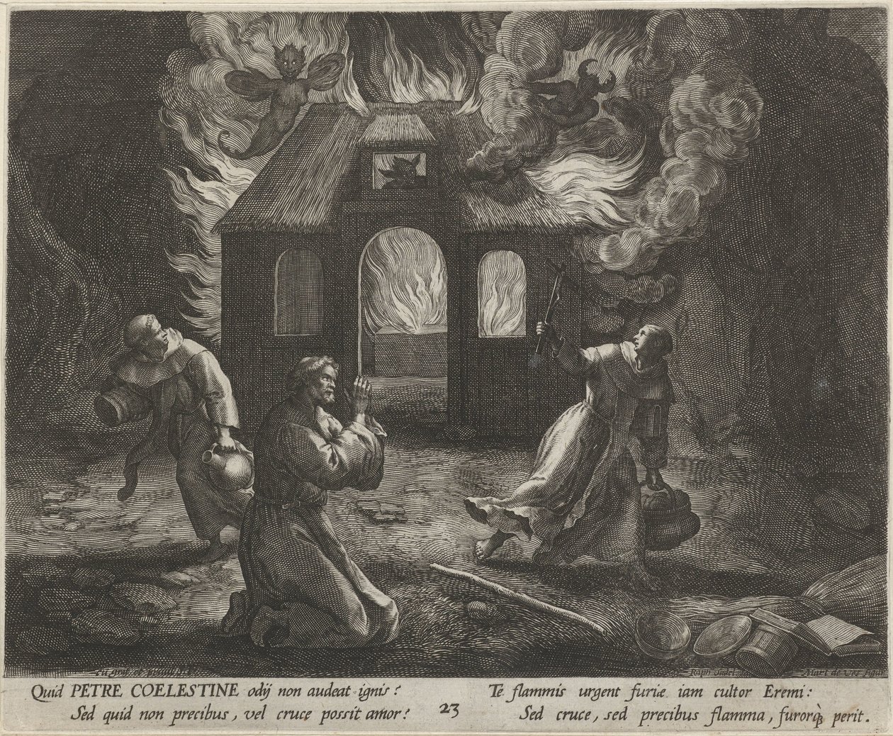 Saint Peter Celestine as a Hermit by Raphaël Sadeler (I)