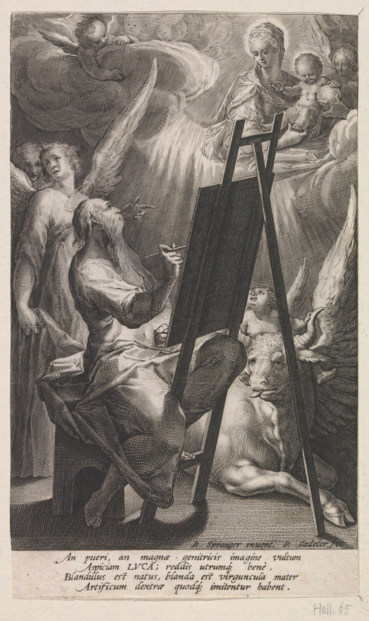 Luke the Evangelist Painting Mary with the Christ Child by Raphaël Sadeler (I)