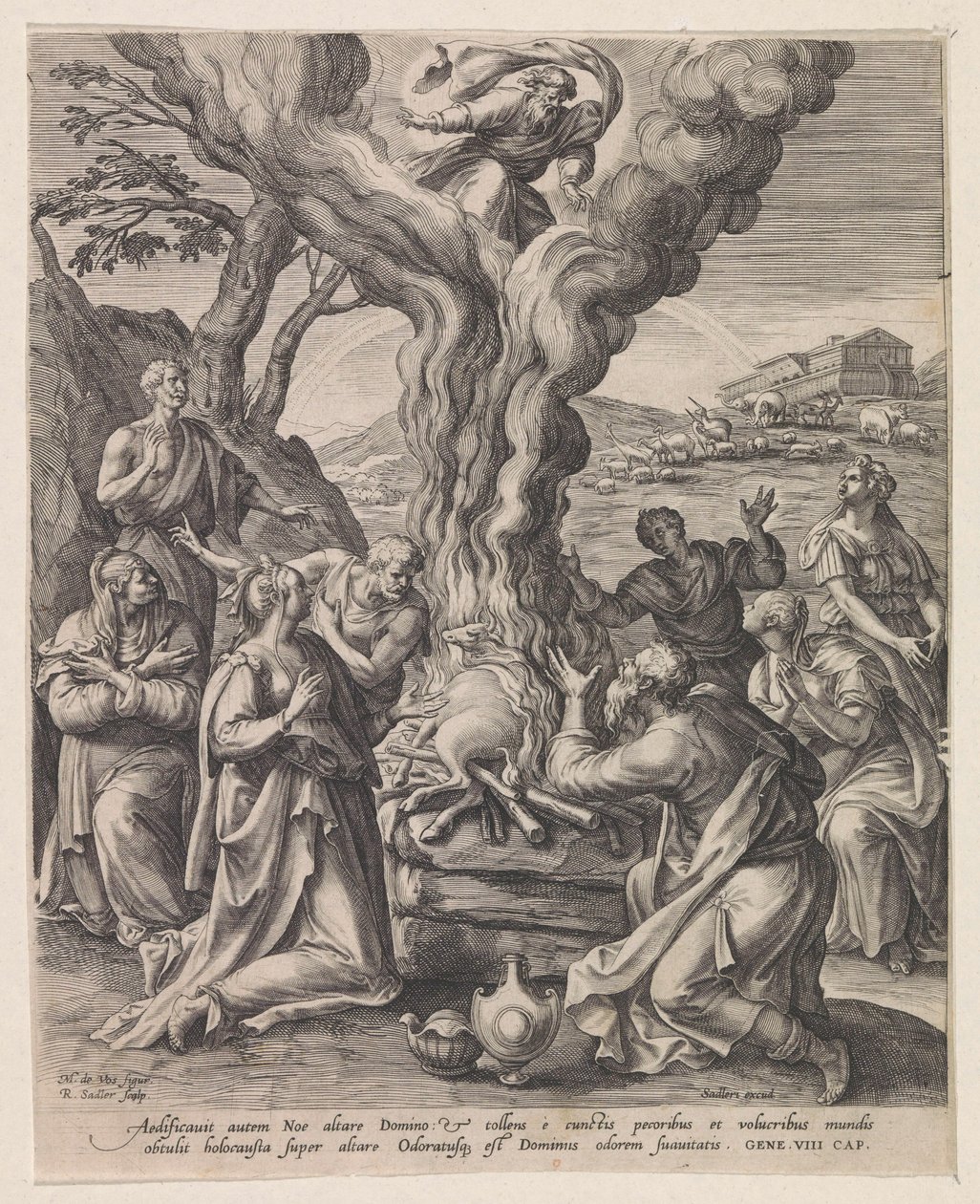 Offering of Noah after the Flood (series title: Scenes from the Old Testament) by Raphaël Sadeler (I)