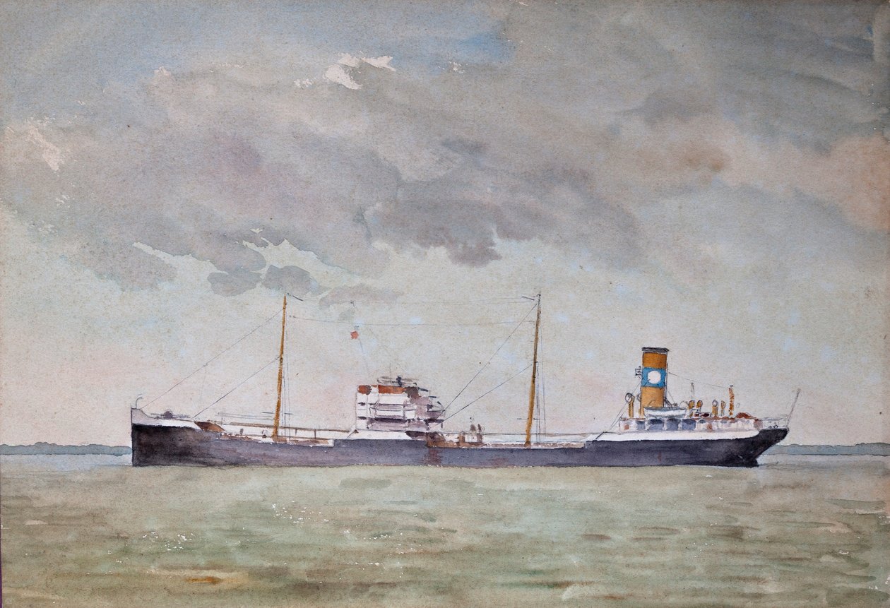 Cargo on the Gironde Estuary by Raymond Bonnefon