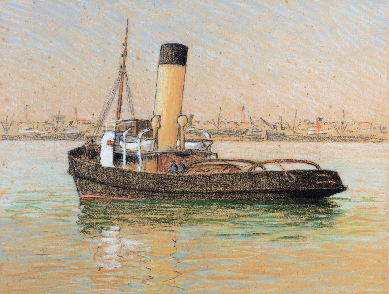 Tugboat in the Port of Bordeaux by Raymond Bonnefon