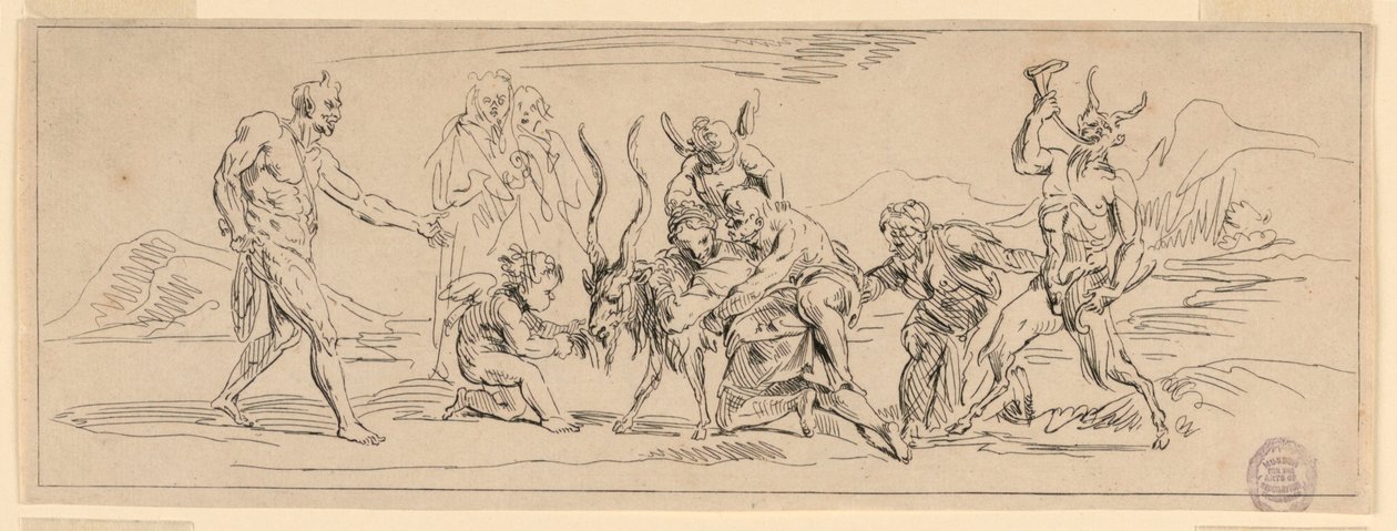 Bacchanalia with a Goat by Raymond Lafage