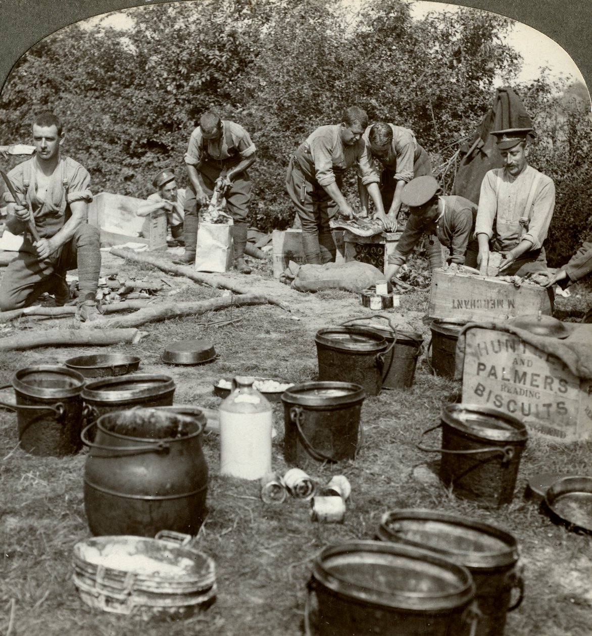 Army cooks preparing a meal, World War I by Realistic Travels Publishers