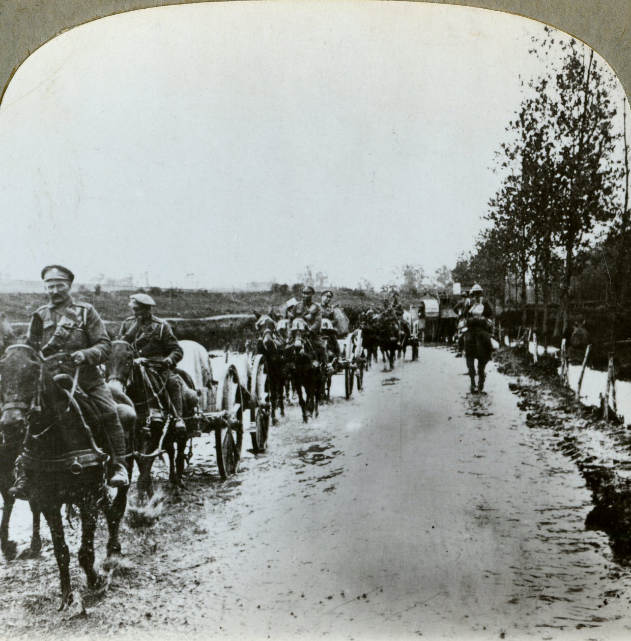 Artillery making their way through mud to Gommecourt, France, World War I by Realistic Travels Publishers