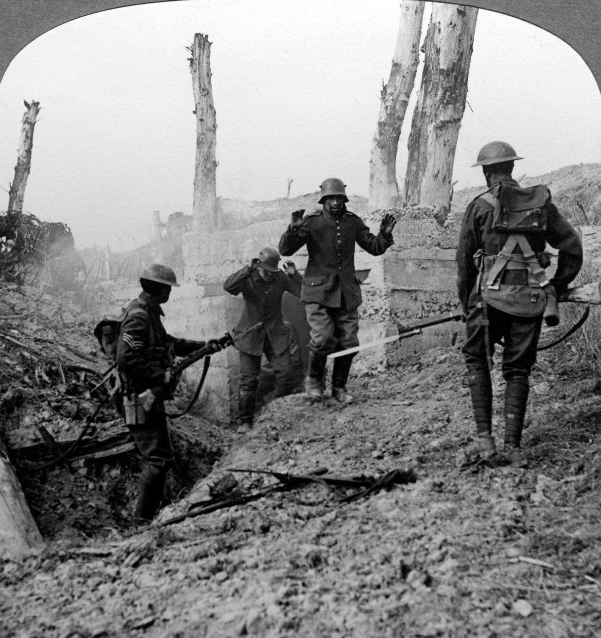 German Soldiers Surrendering, Bullecourt, France, World War I by Realistic Travels Publishers
