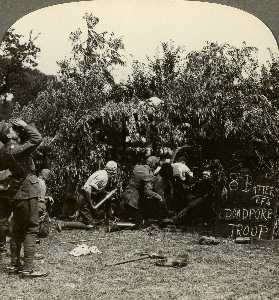 Gunners wearing gas masks, World War I by Realistic Travels Publishers