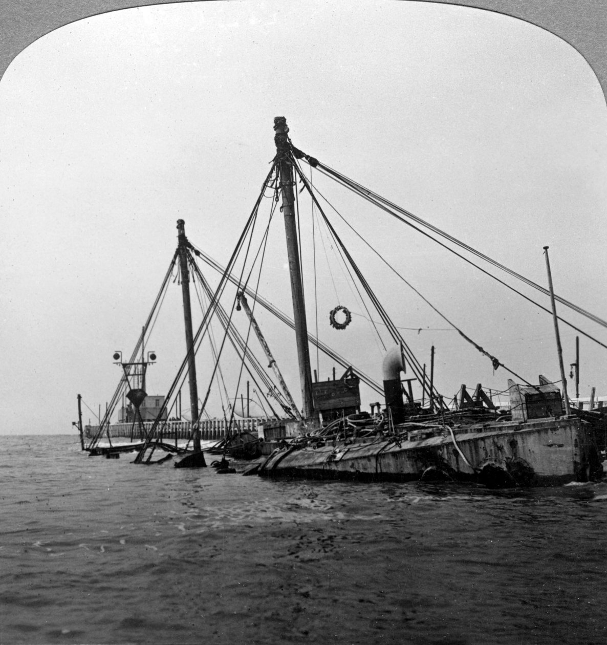 Sunken warship HMS Vindictive, Ostend, Belgium, World War I by Realistic Travels Publishers