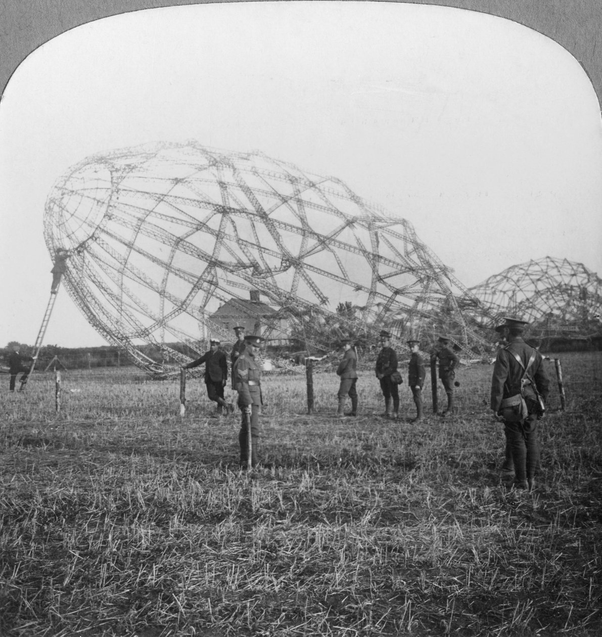 Zeppelin Shot Down Near Colchester, Essex, World War I, 1916 by Realistic Travels Publishers
