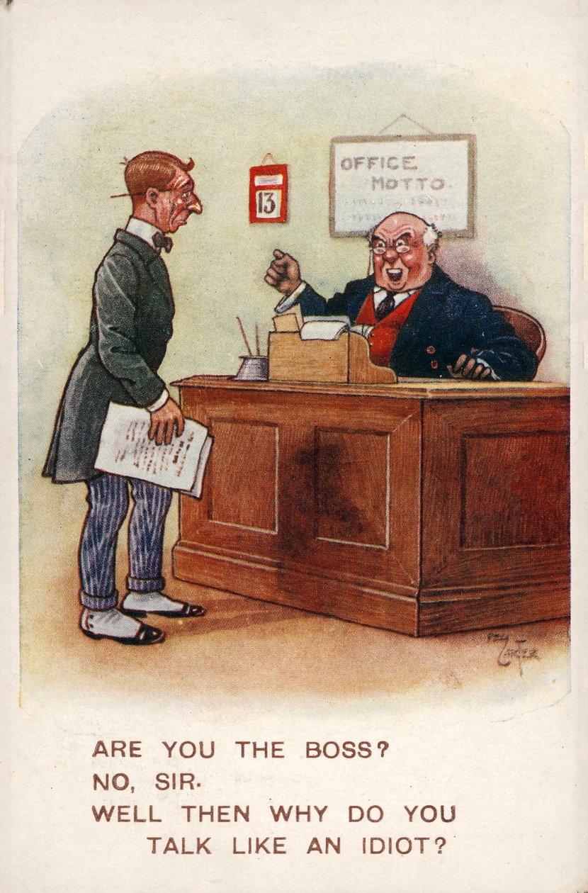 Boss and Worker in the Office by Reg Carter