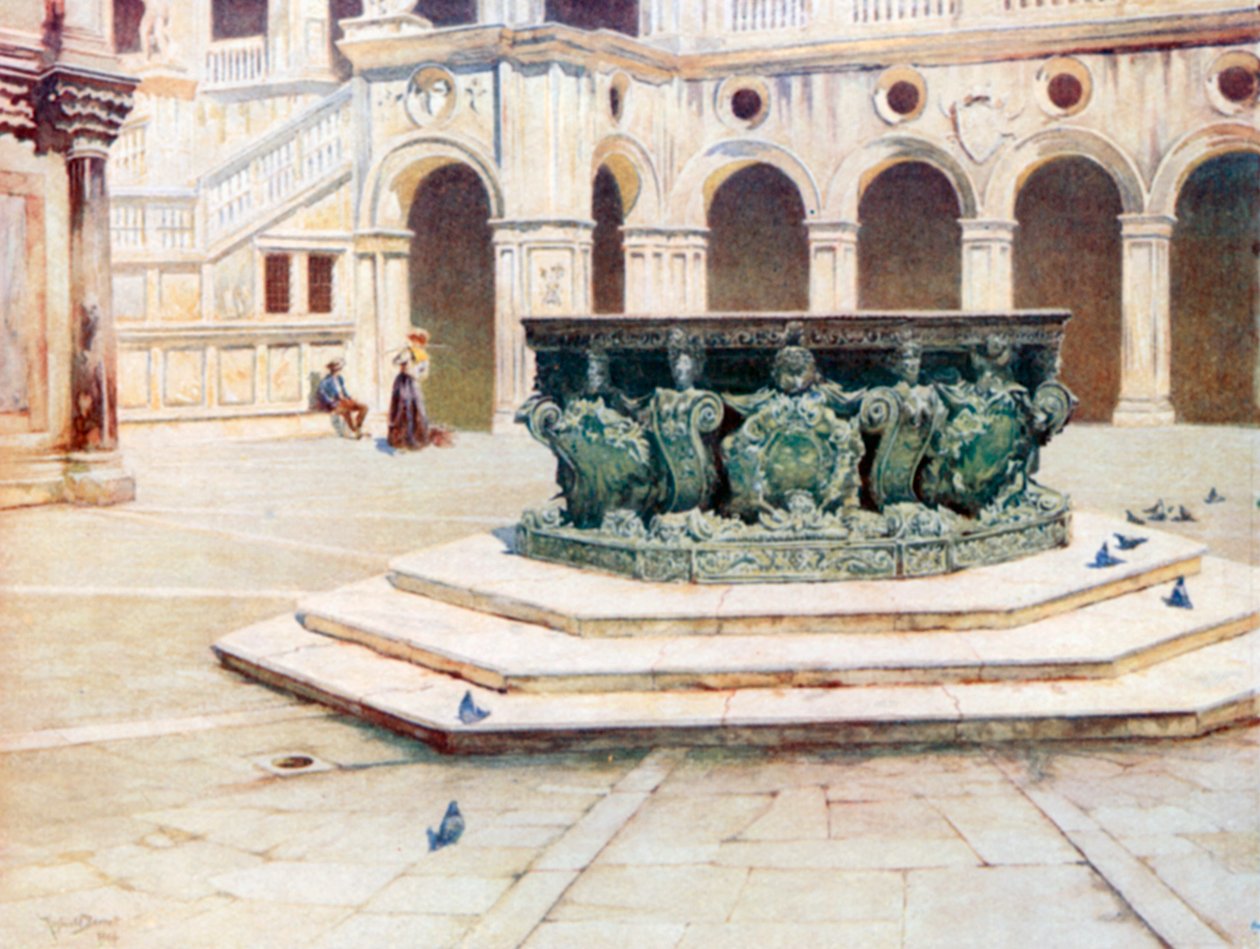Bronze Well-Head by Alberghetti, Courtyard of Palazzo Ducale by Reginald Barratt